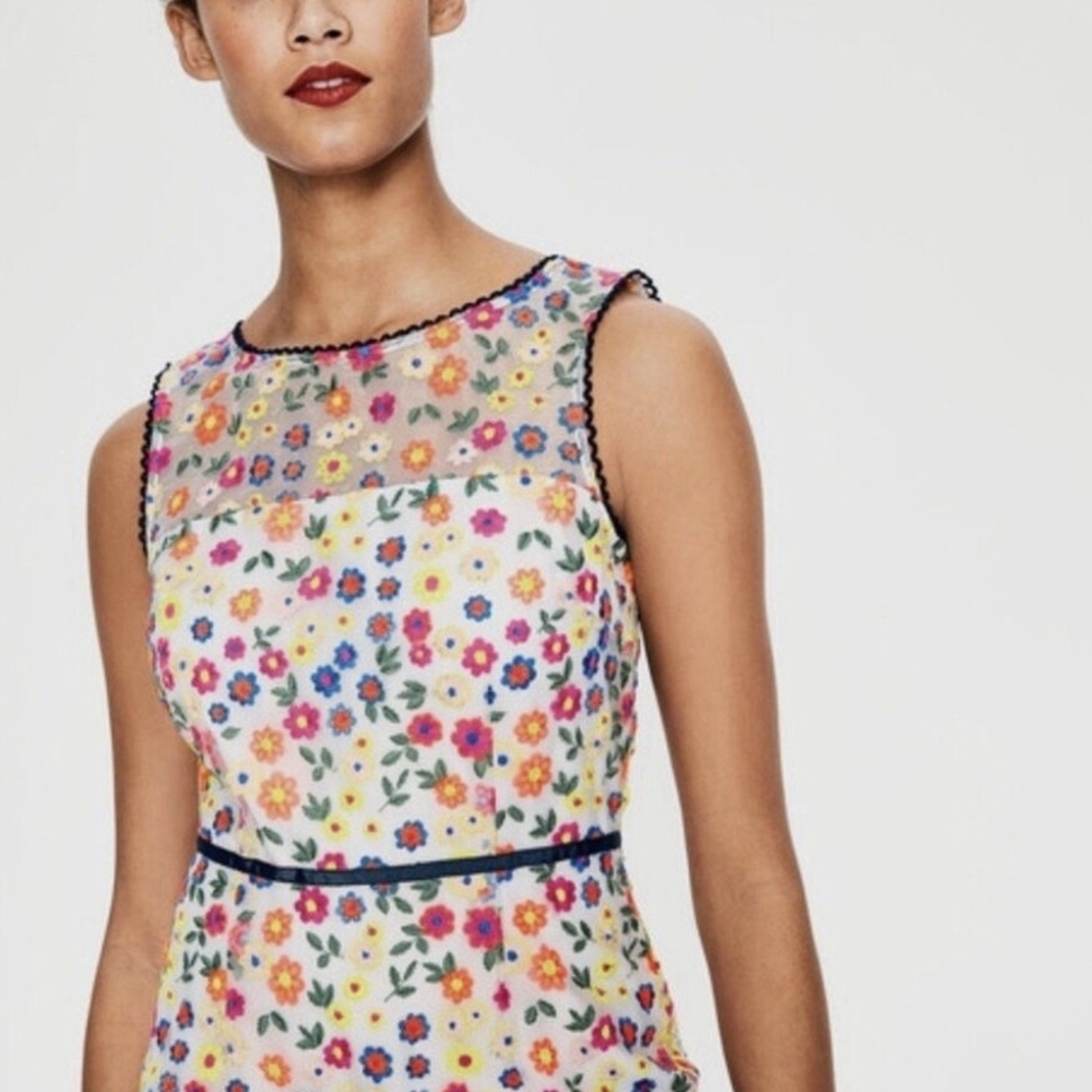 Boden Colorful Floral Midi Dress